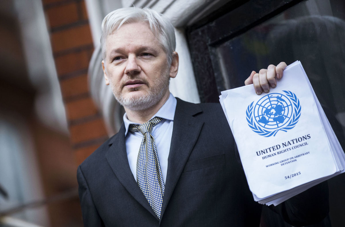 UN panel rules Julian Assange 'arbitrarily detained', Ecuadorian Embassy, London, Britain - 05 Feb 2016