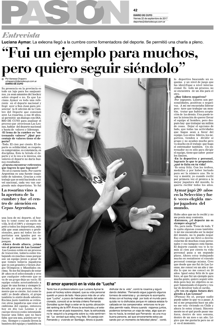 Tapa Pasión 22 de Septiembre del 2017 | Diario de Cuyo