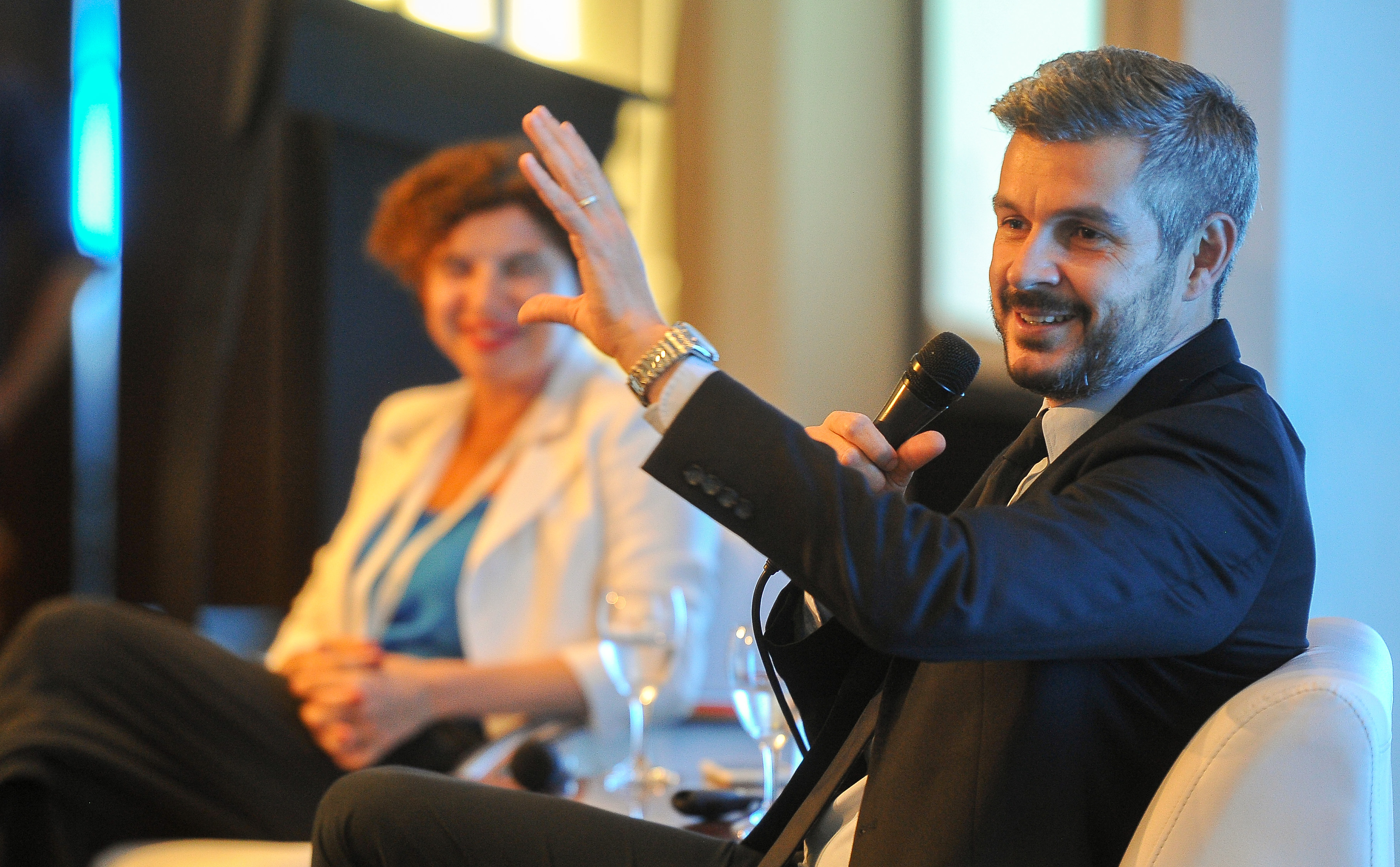 Télam 02/02/2018 Buenos Aires: El Jefe de Gabinete, Marcos Peña, participa del seminario internacional, “Inception Workshop: Visión y estrategias para 2018”, en el marco de la presidencia argentina del G20. Foto: Cabrera/LAP