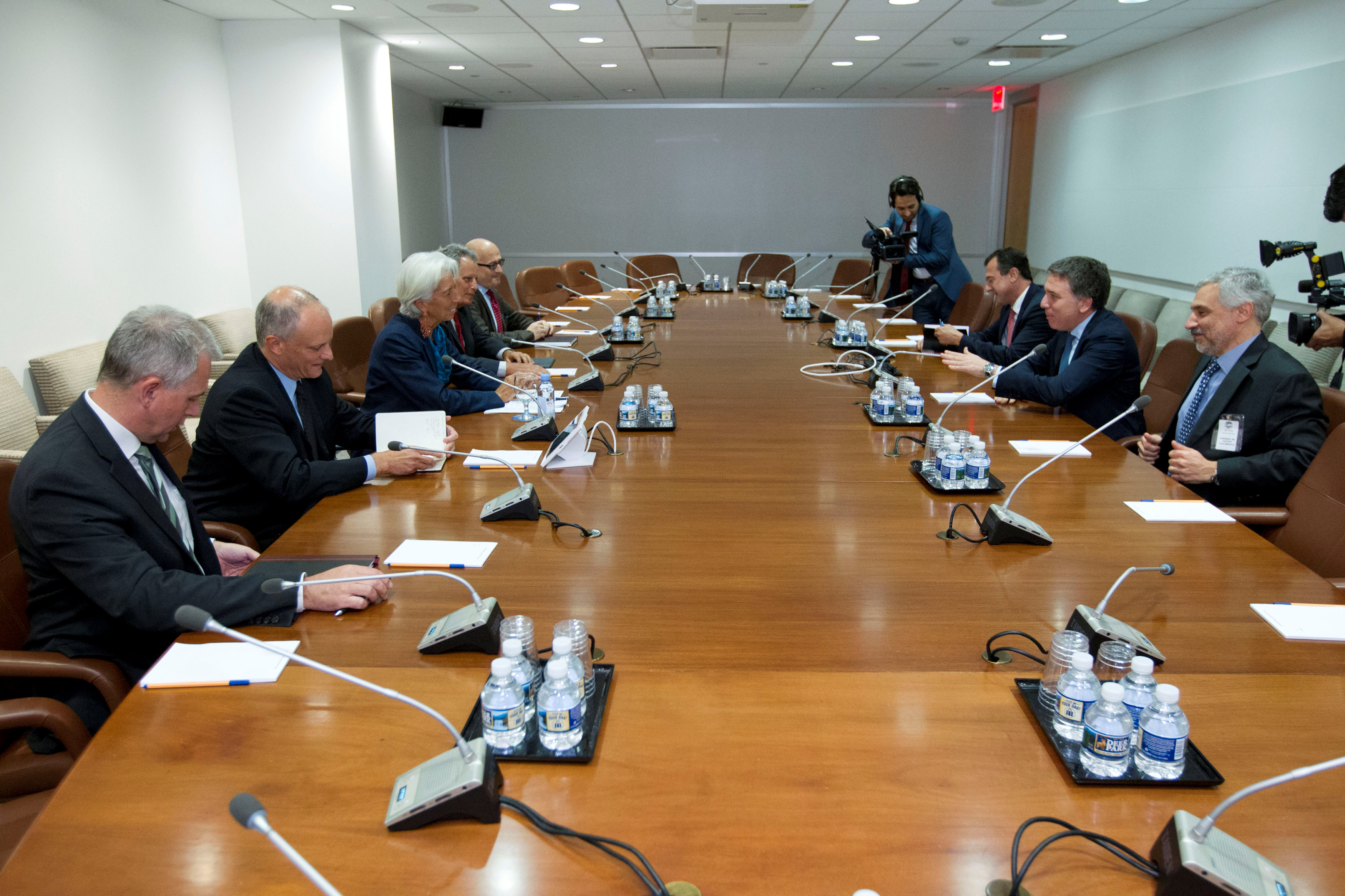 International Monetary Fund (IMF) Managing Director Lagarde meets with Argentine Treasury Minister  Dujovne during a private meeting at IMF headquarters in Washington