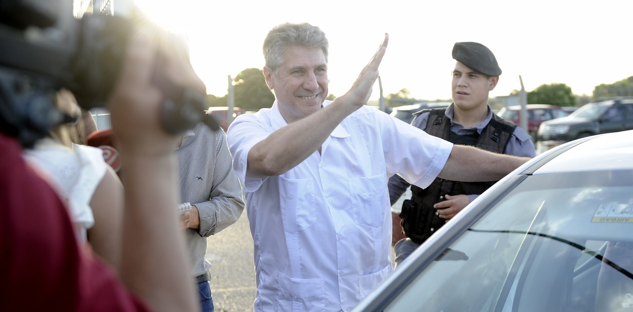 Amado Boudou en libertad al dejar la cárcel de Ezeiza.Foto Juano Tesone