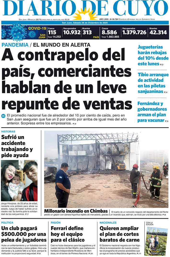 Tapa Edición 26 de Diciembre del 2020 | Diario de Cuyo